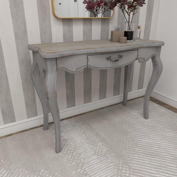 White Wood Farmhouse Console Table 31 x 43 x 17