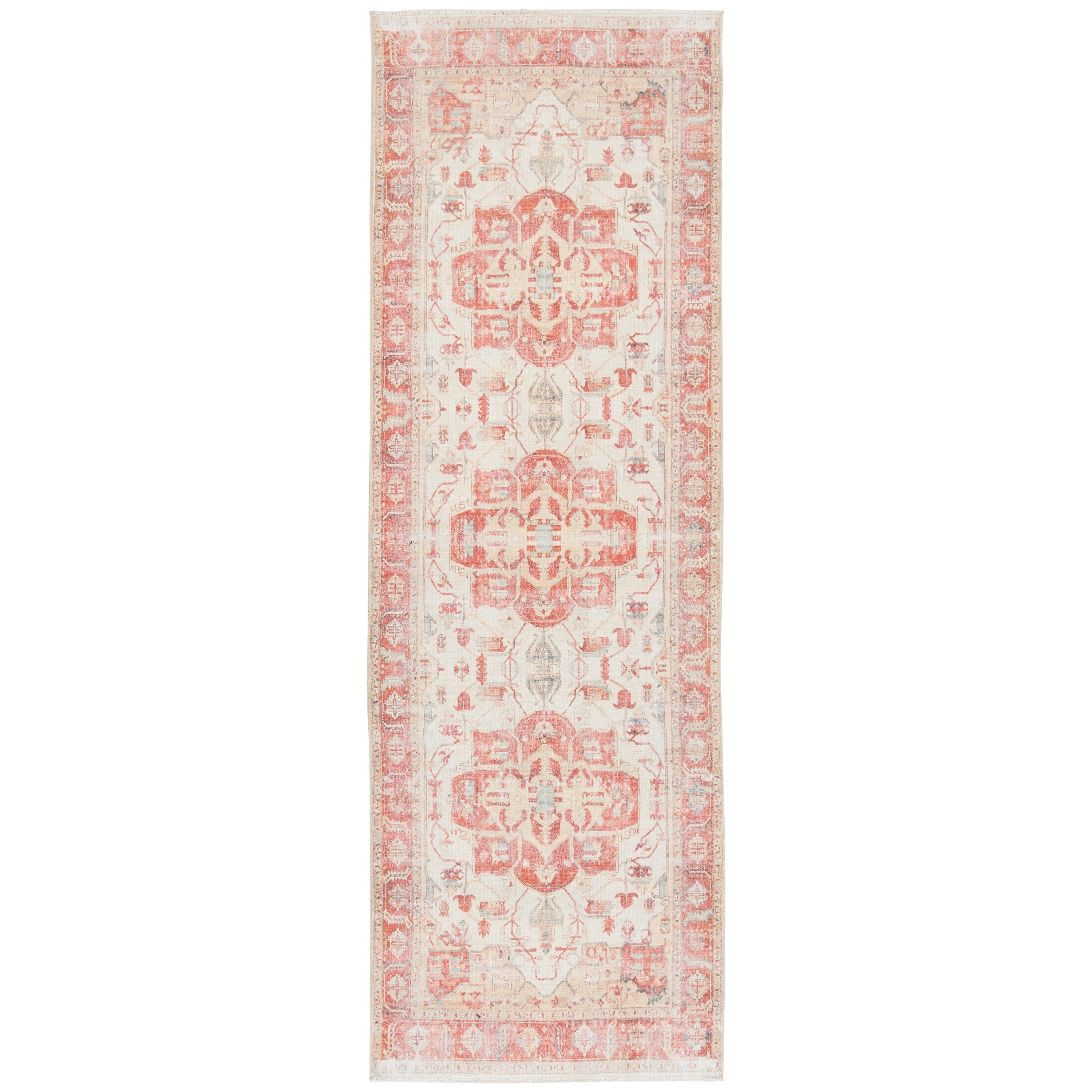 Rhoda Medallion Orange & Ivory Area Rug