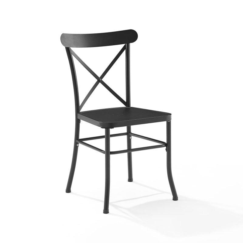 Crosley Astrid Outdoor Dining Chair - Steel - Set of 2 - Adjustable - Black