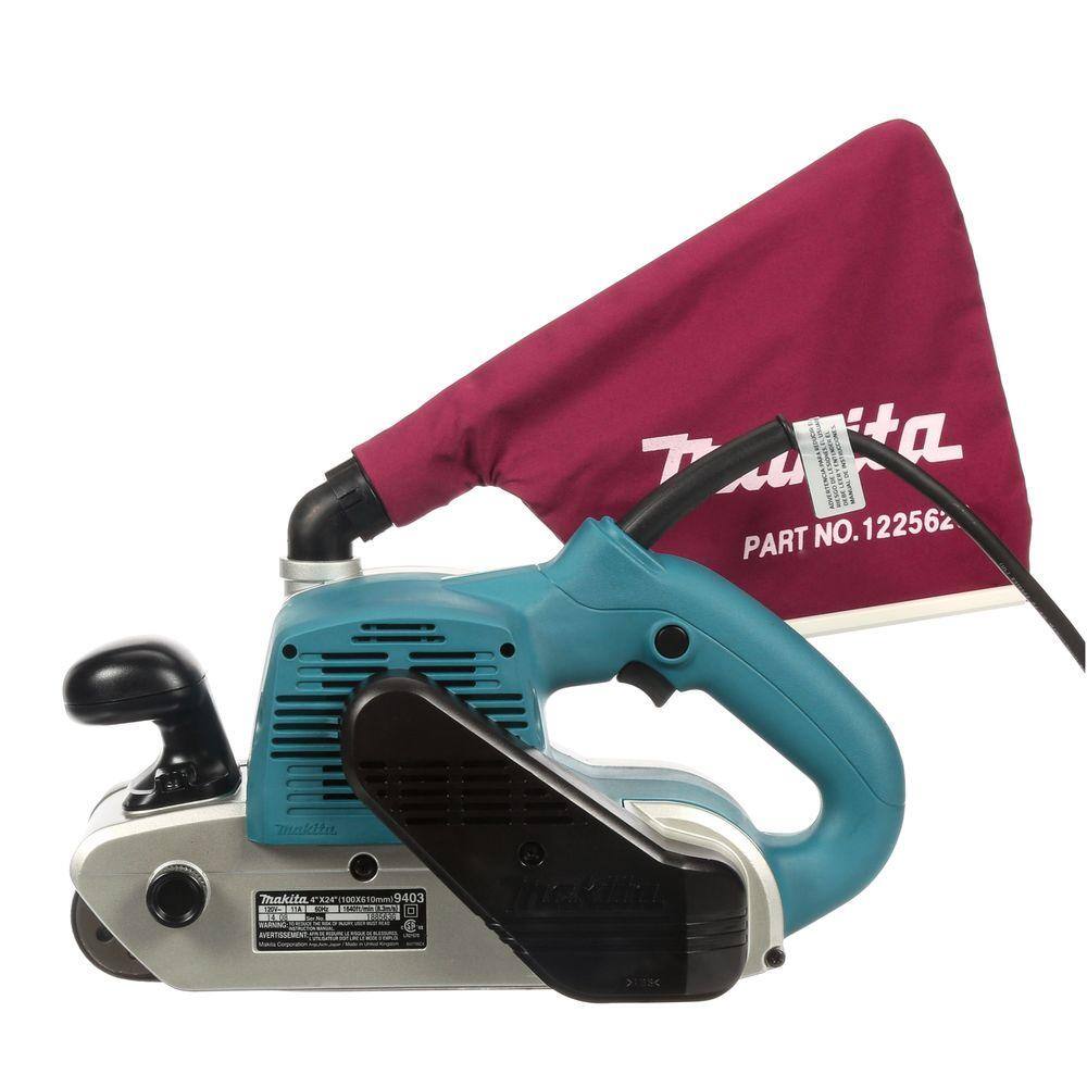 Makita 11 Amp 4 in. x 24 in. Corded Belt Sander with Abrasive Belt 80G Belt and Dust Bag 9403