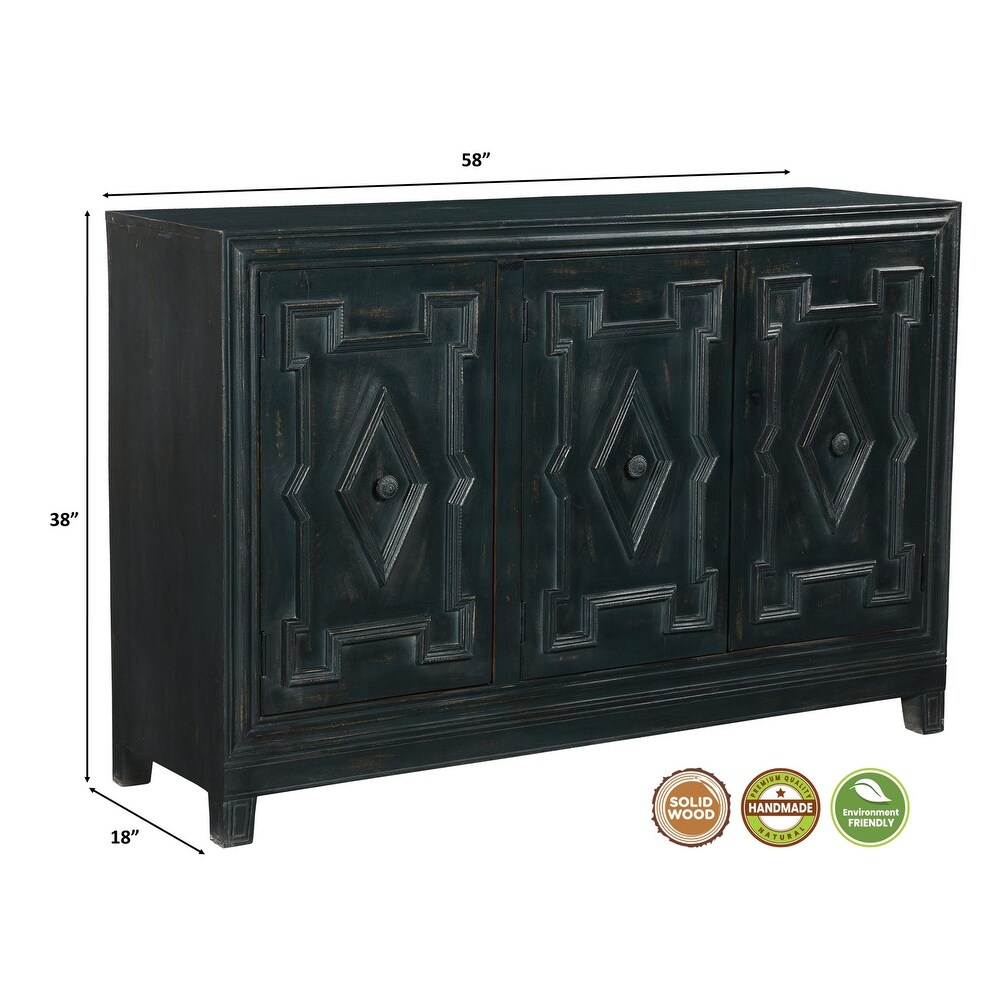 Aubrey 3 Door Diamond Sideboard   58\