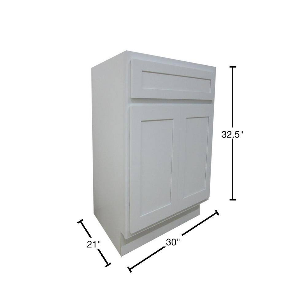 Vanity Art 30 in. W x 21 in. D x 32.5 in. H 2-Doors Bath Vanity Cabinet Only in White VA4030-W