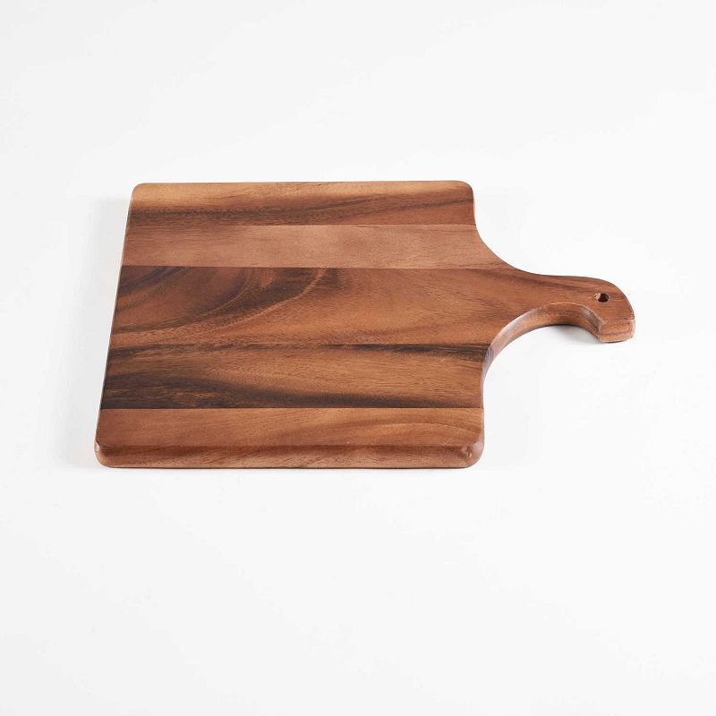 Acacia wood cutting / charcuterie Square Board with Handle - 12