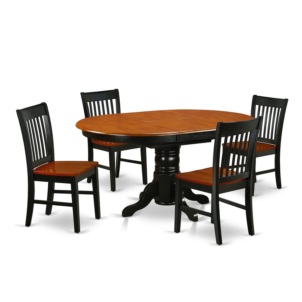 East West Furniture Dining Set Includes an Oval Dining Room Table and Kitchen Chairs  Black   Cherry(Pieces Option)