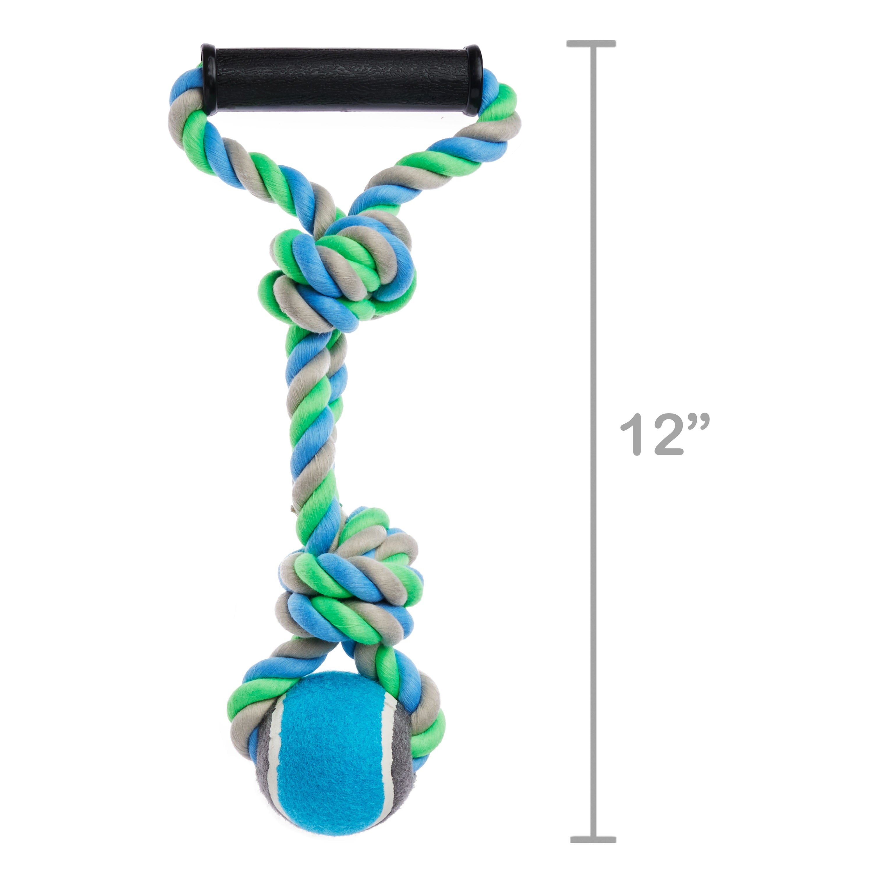 Vibrant Life Medium Polyester and Cotton Rope Chew Toy with Tennis Ball