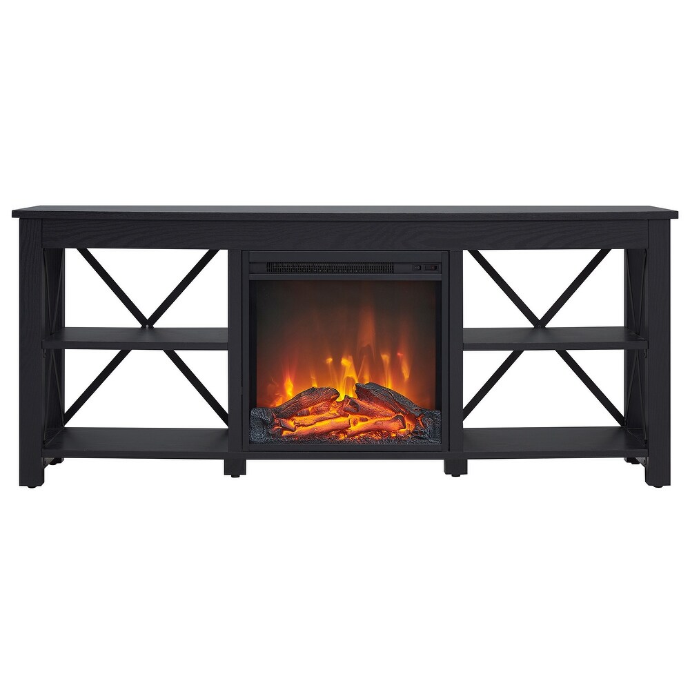 Sawyer TV Stand with Log Fireplace Insert