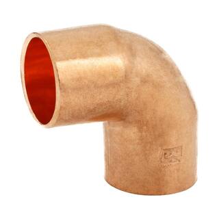 Everbilt 12 in. Copper Pressure 90-degree Cup x Cup Elbow Fitting (10-Pack) W 01622P10EB