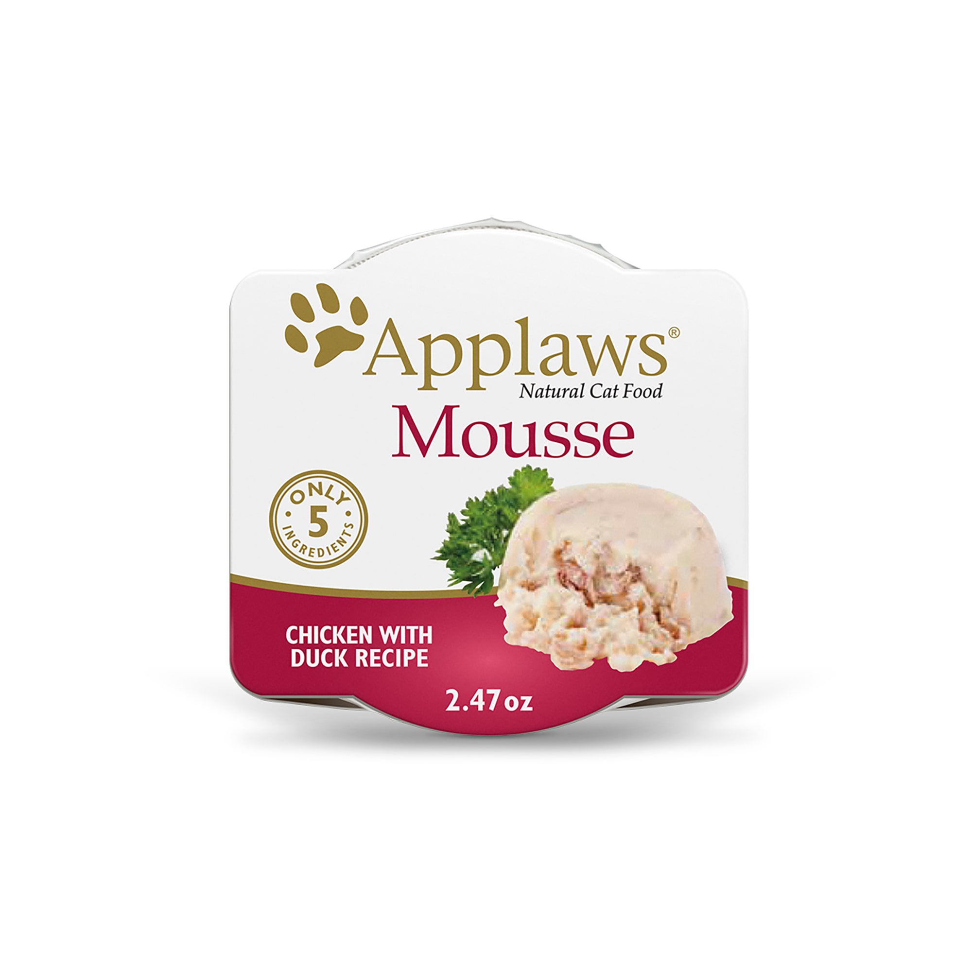 Applaws Natural Mousse Chicken with Duck Wet Cat Food， 2.47 oz.， Case of 12