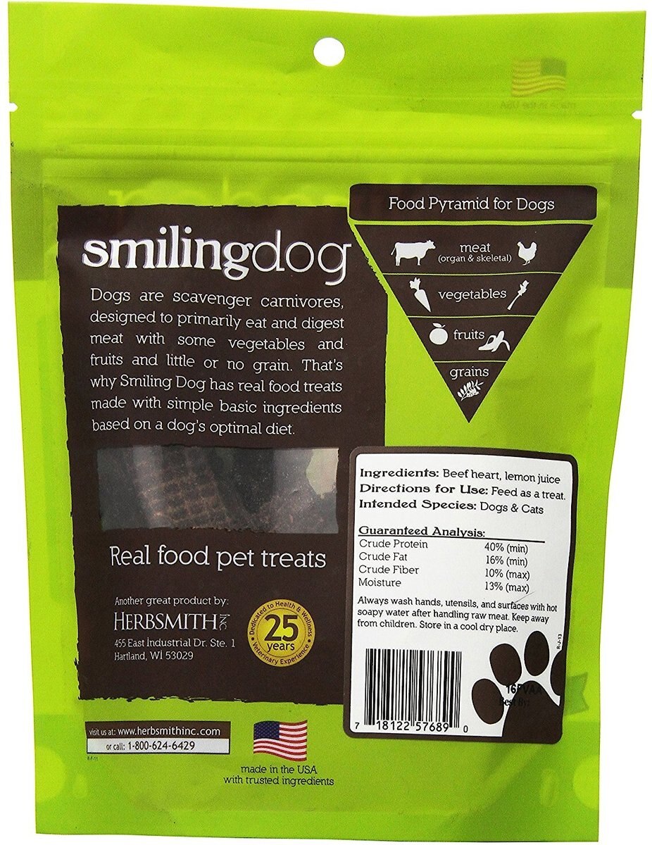 Herbsmith Smiling Dog Beef Heart Dry-Roasted Dog Treats