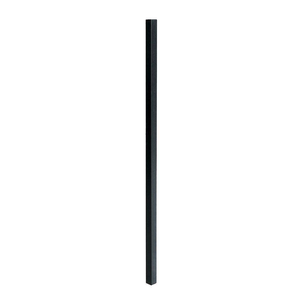 US Door and Fence 2 in. x 2 in. x 4.5 ft. Black Metal Fence Post with Post Cap P254PUS