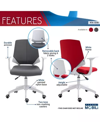 RTA Products Techni Mobili Mid Back Chair