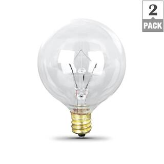 Feit Electric 20-Watt Soft White (2700K) G12 12 Candelabra E12 Base Dimmable Incandescent Light Bulb (2-Pack) BP20G1212HDRP