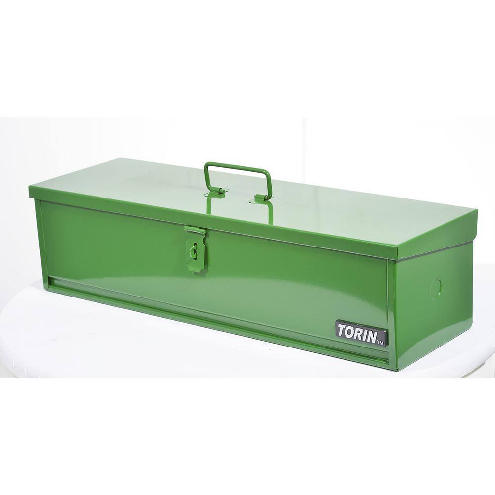 Big Red 20 in. L x 7 in. W x 6 in. H Flat Roof Style Portable Steel Tool Box TB120