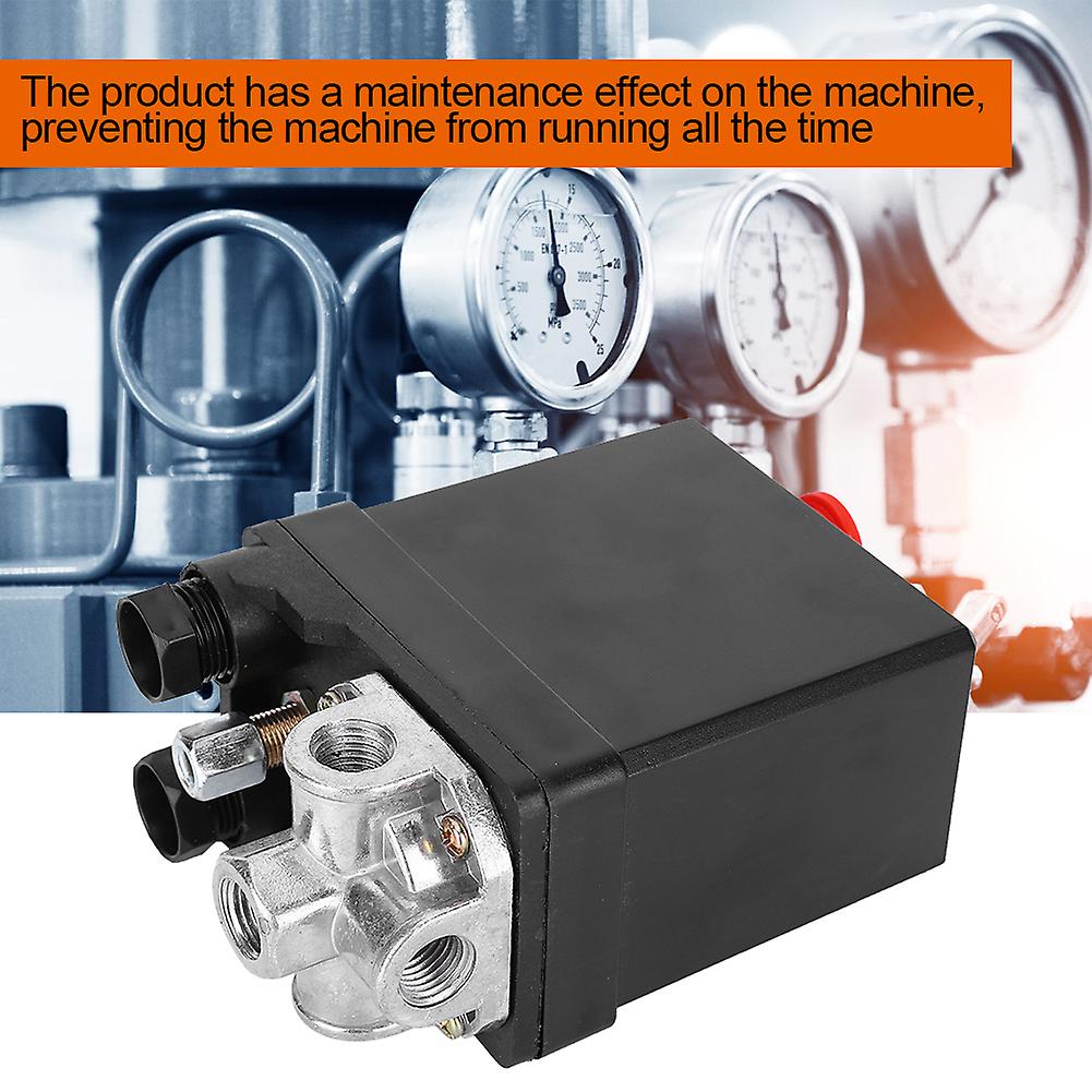 Air Pressure Automatic Switch Black Vertical 3-phase 4-way 380v 8kg G1/4in Thread