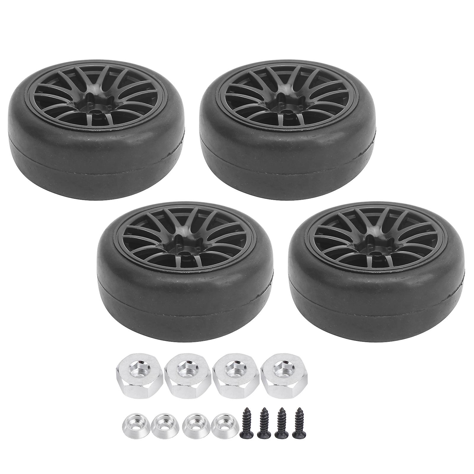 4pcs Rc Rubber Wheels Tire Slicks 65mm Dia Fit For Wpl D12 1/10 Remote Control Truck