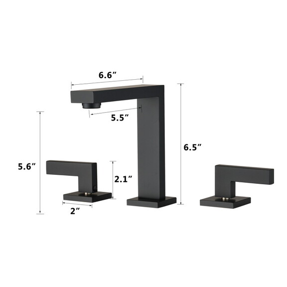 Widespread 2 Handle High Arc Bathroom Faucet Matte...