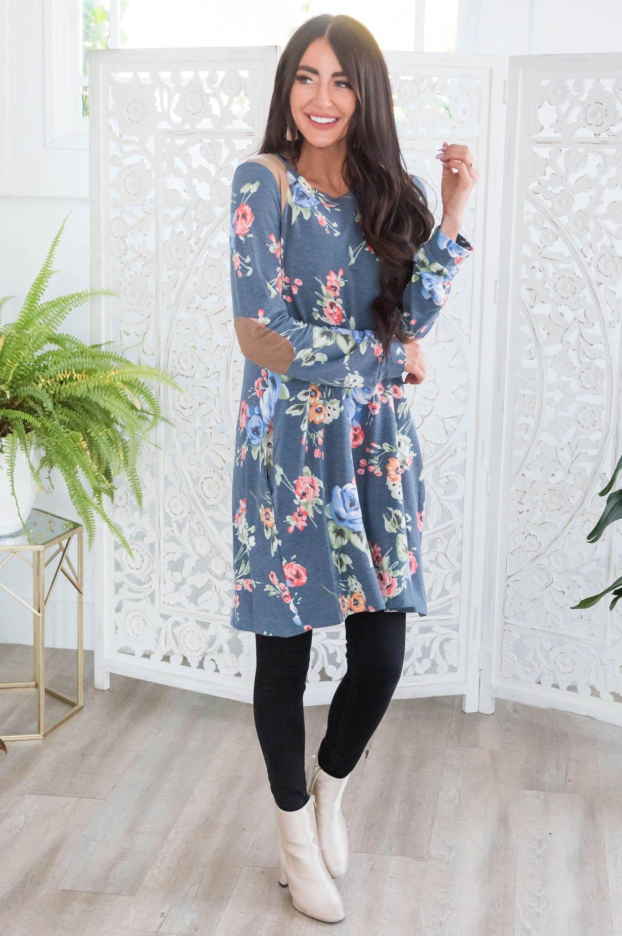 Winter Blooms Modest Tunic