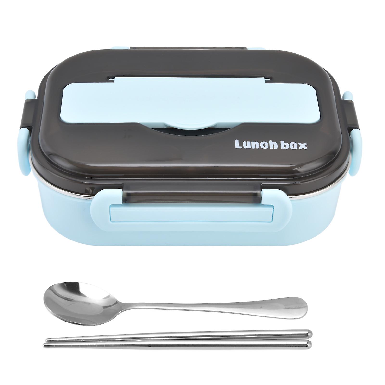 1l Bento Box 304 Stainless Steel Compartment Leak Proof Portable Thermal Lunch Box With Chopsticks Spoon For Picnicblue