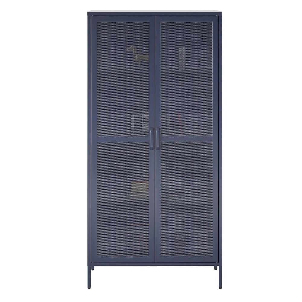 The Novogratz Channing Tall 2 Door Storage Cabinet Mesh Metal Locker