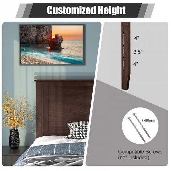 Headboard with Pre-drilled Holes and Height Adjustment - - 36068998