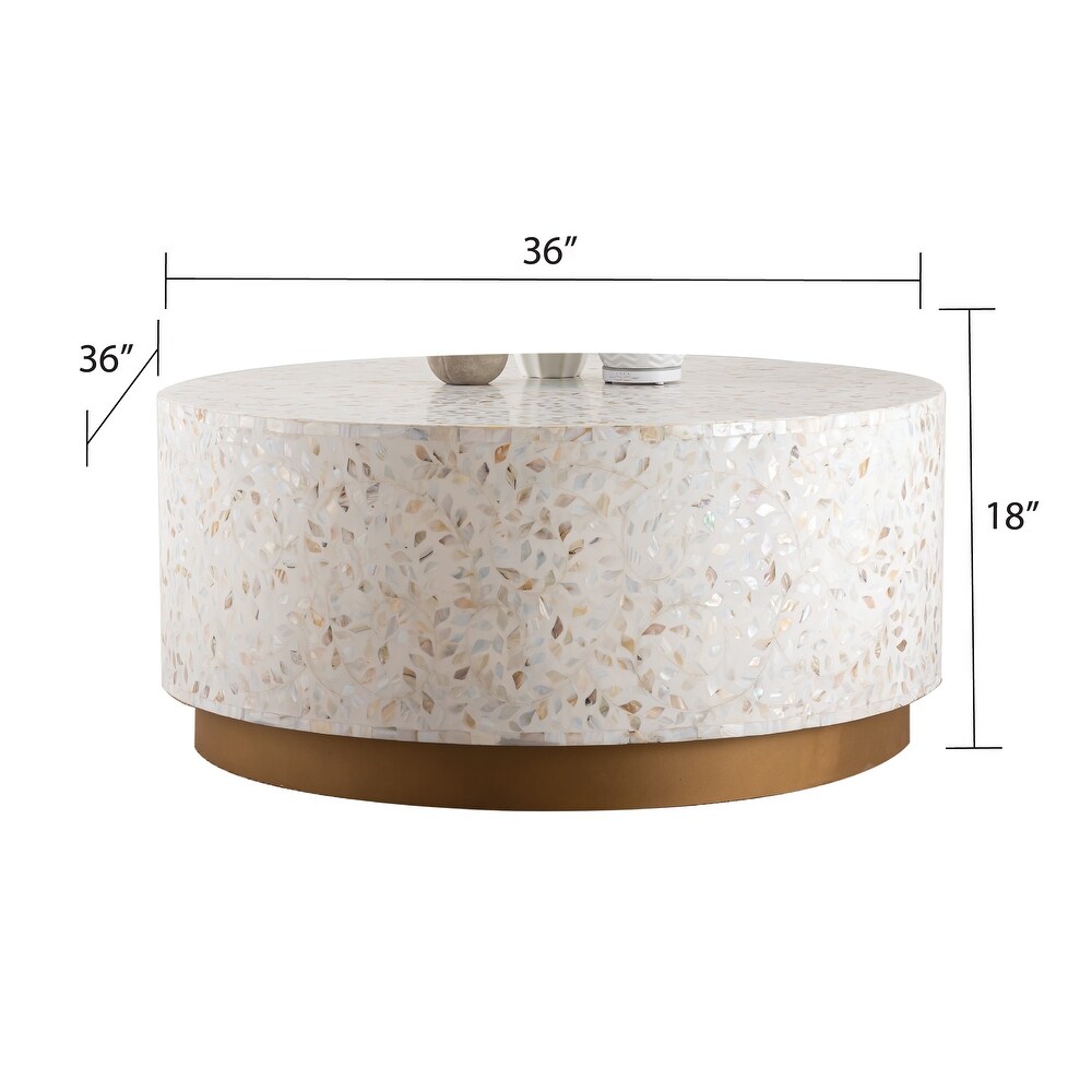 Luxe Handmade Mother of Pearl Coffee Table