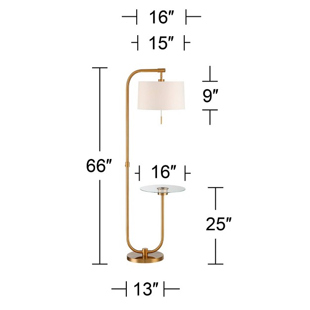 Tall Brass Usb Charging Port White Drum Shade For Living Room Bedroom Office House