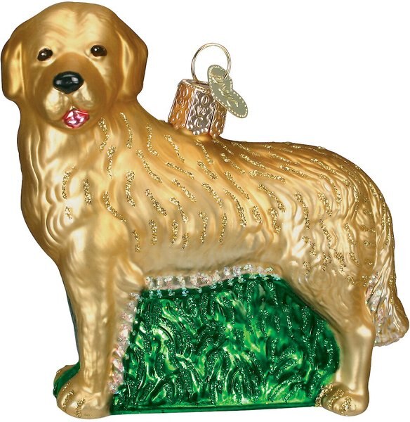 Old World Christmas Golden Retriever Glass Tree Ornament