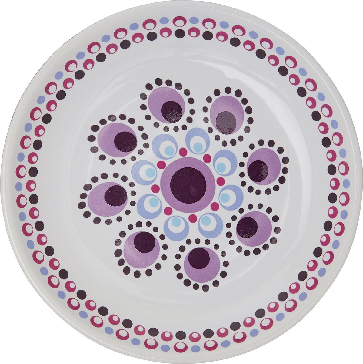 Frisco Kaleidoscope Pattern Non-skid Ceramic Cat Dish