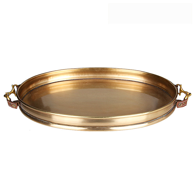 Brass & Leather Tray Fl-Y589