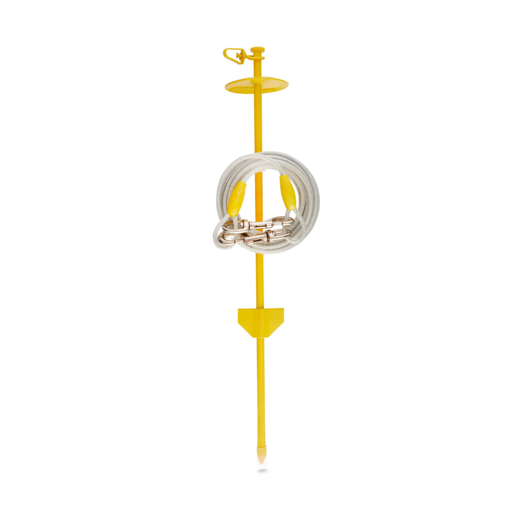 EveryYay Stretch Your Legs Trusty Tether Tie-Out Cable with Dome Stake， For Dogs up to 150 lbs.， 20 ft.， X-Large