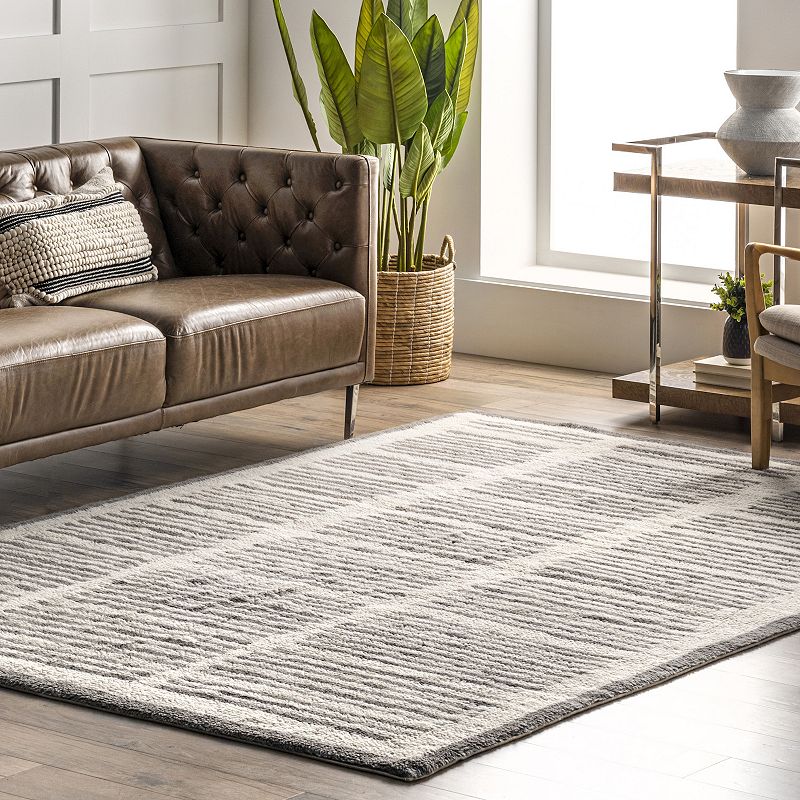 nuLoom Tayshia Machine Washable Wool Modern Striped Area Rug