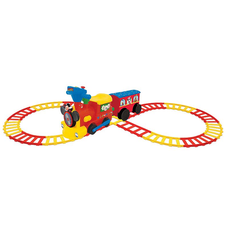 Disney's Mickey Mouse 2-in-1 Ride-on Choo Choo Train with Caboose and Tracks by Kiddieland