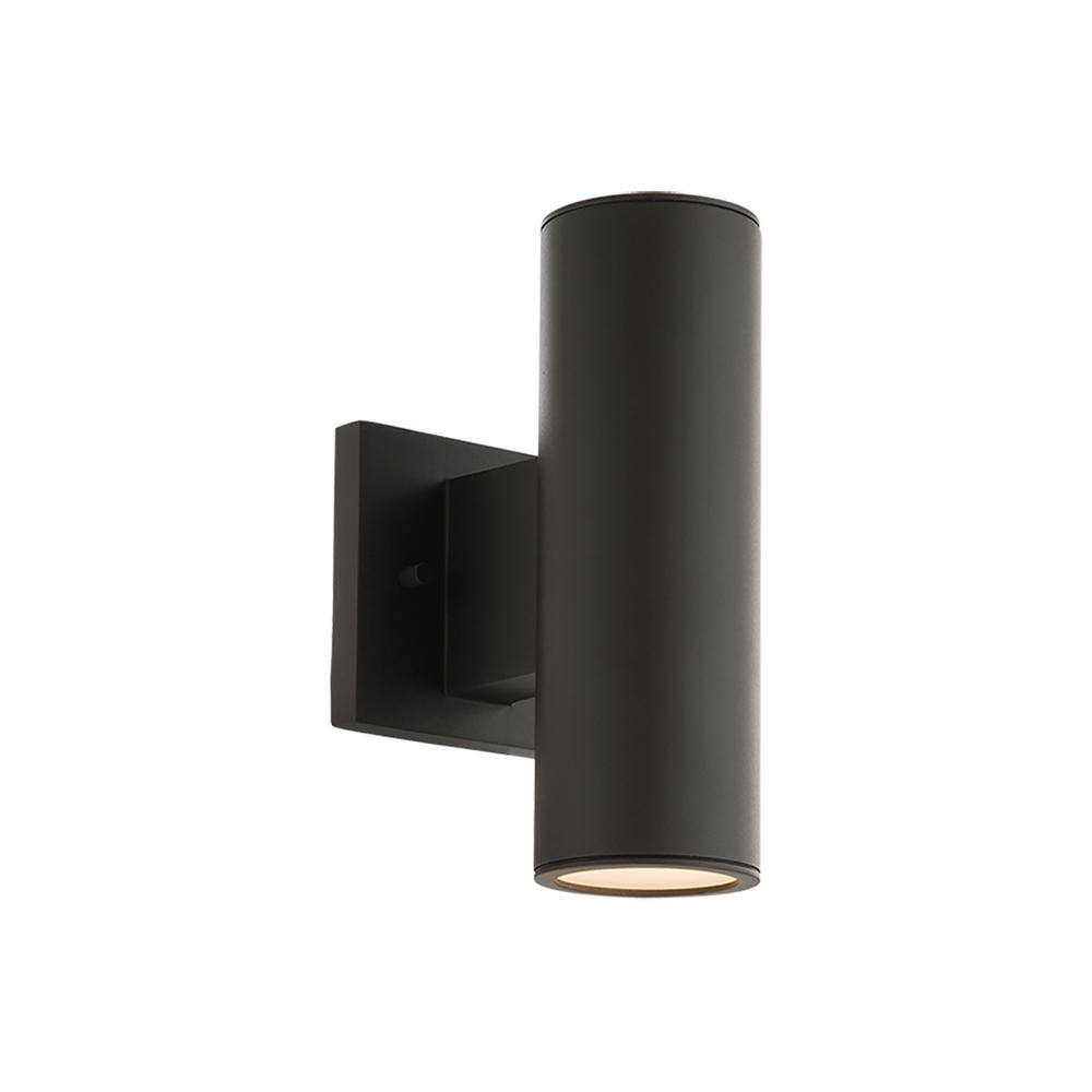 WAC Lighting Cylinder Bronze LED Double Up and Down Outdoor Wall Cylinder Light 3000K WS-W190212-30-BZ