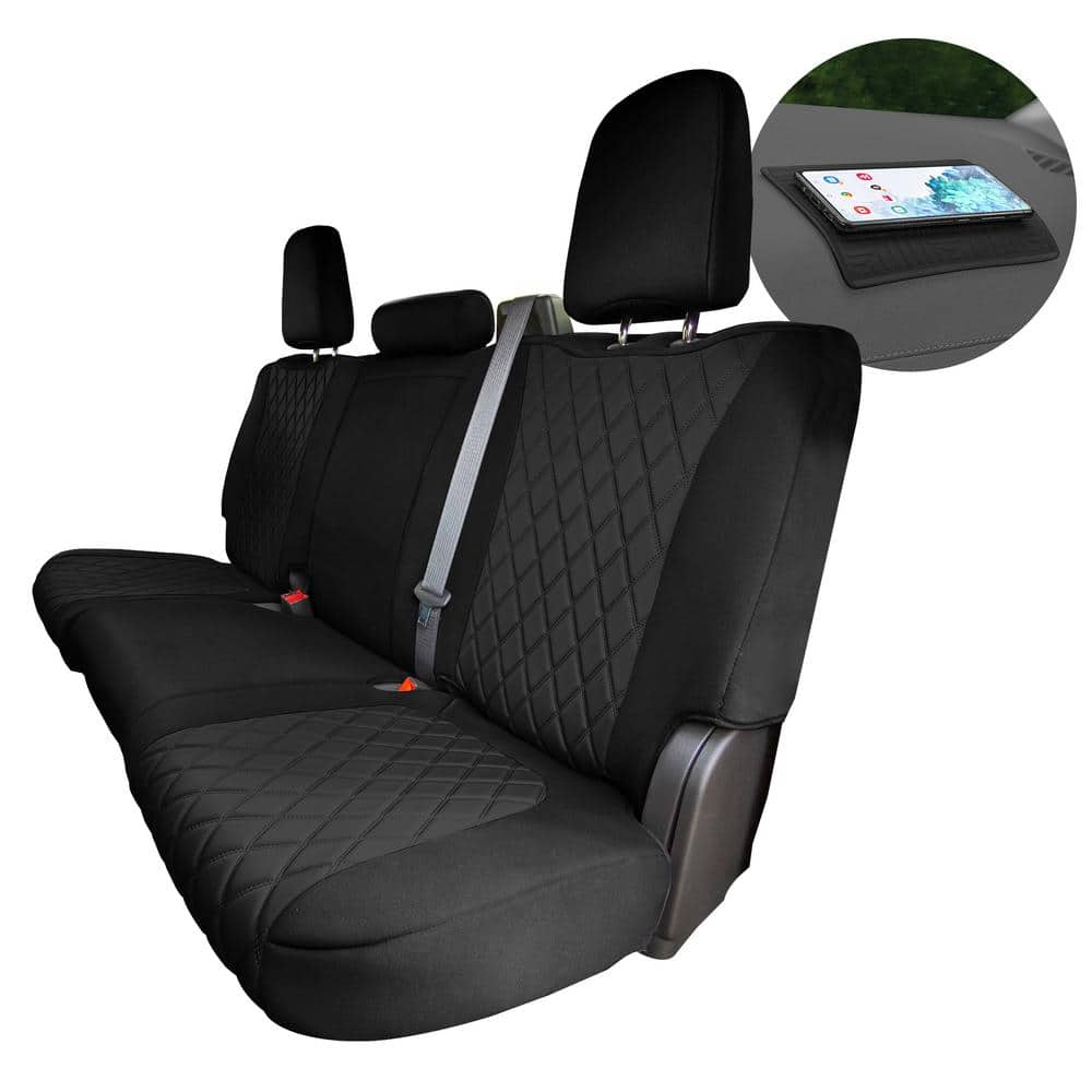 FH Group Neoprene Custom Fit Seat Covers for 2019-2022 GMC Sierra 1500 2500HD 3500HD SLT AT4 DENALI DMCM5007BLACK-REAR