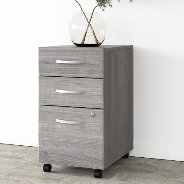 Bush Business Furniture Studio A 3 Drawer Mobile File Cabinet in Platinum Gray - Assembled