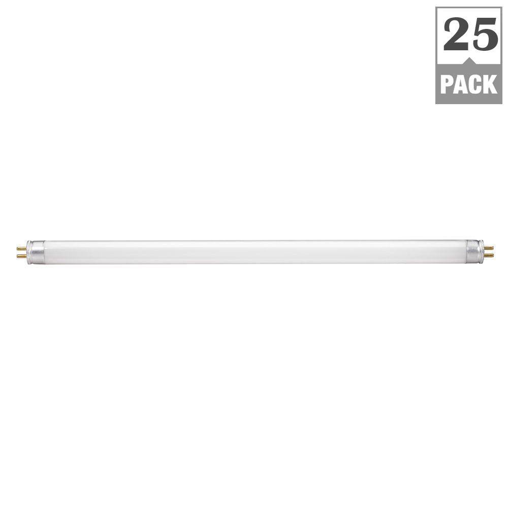 Philips 8-Watt 12 in. Linear T5 Fluorescent Tube Light Bulb Cool White (4100K) (25-Pack) 332478