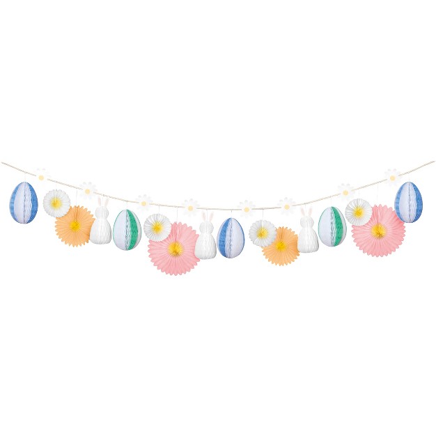 Meri Meri Honeycomb Easter Bunny Garland 10 x27 With Excess Cord Pack Of 1