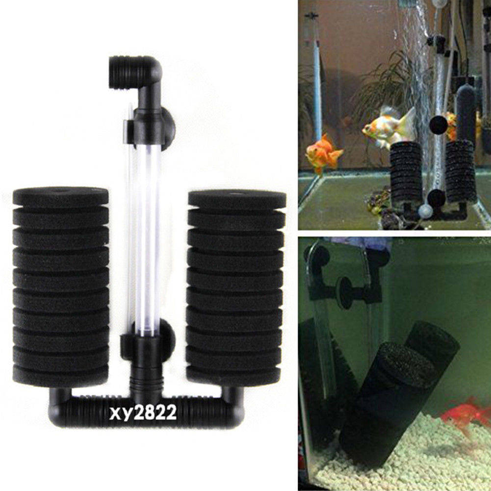 aquapapa pack of 2 bio sponge filter for betta fry aquarium fish tank up to 55 gallon， double sponges