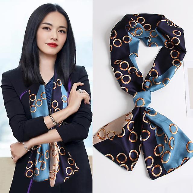 14 * 145cm Thin Long Small Silk Scarf Women's Spring And Autumn Style Foreign Style Fashion Korean Versatile Decorative Scarf Thin Scarf Rectangular S