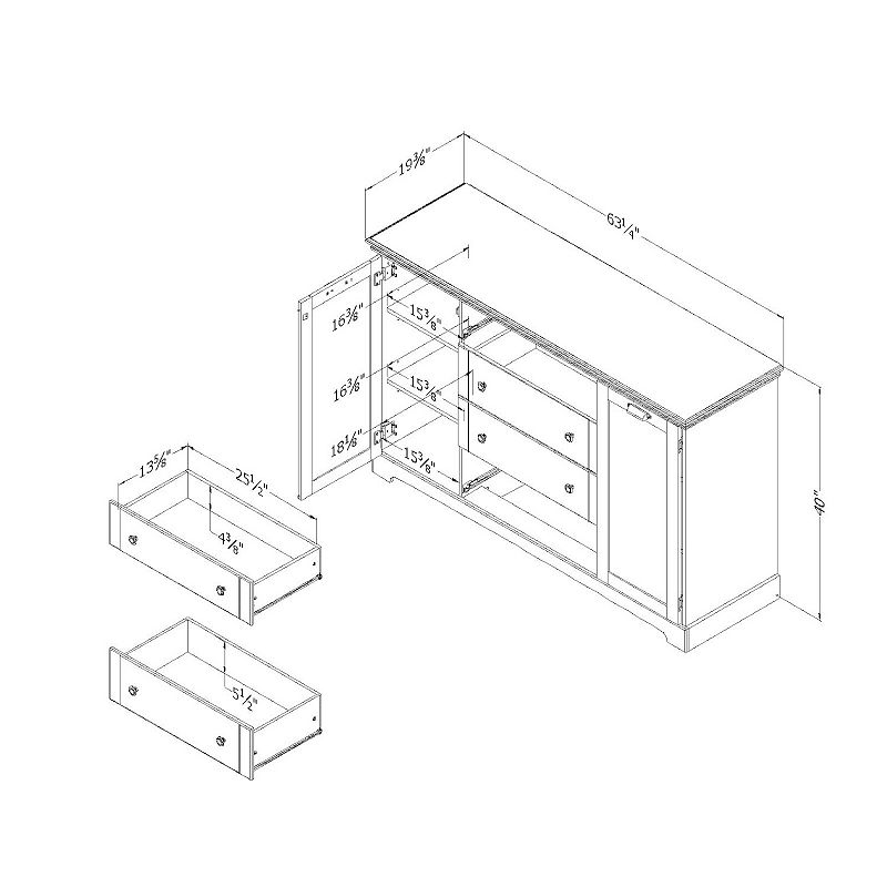 South Shore Avilla 4-Drawer Dresser with Doors