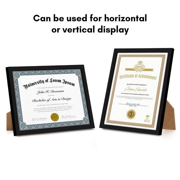 Americanflat 8 5x11 Thin Border Diploma Frame Shatter resistant Glass Front Cover Black