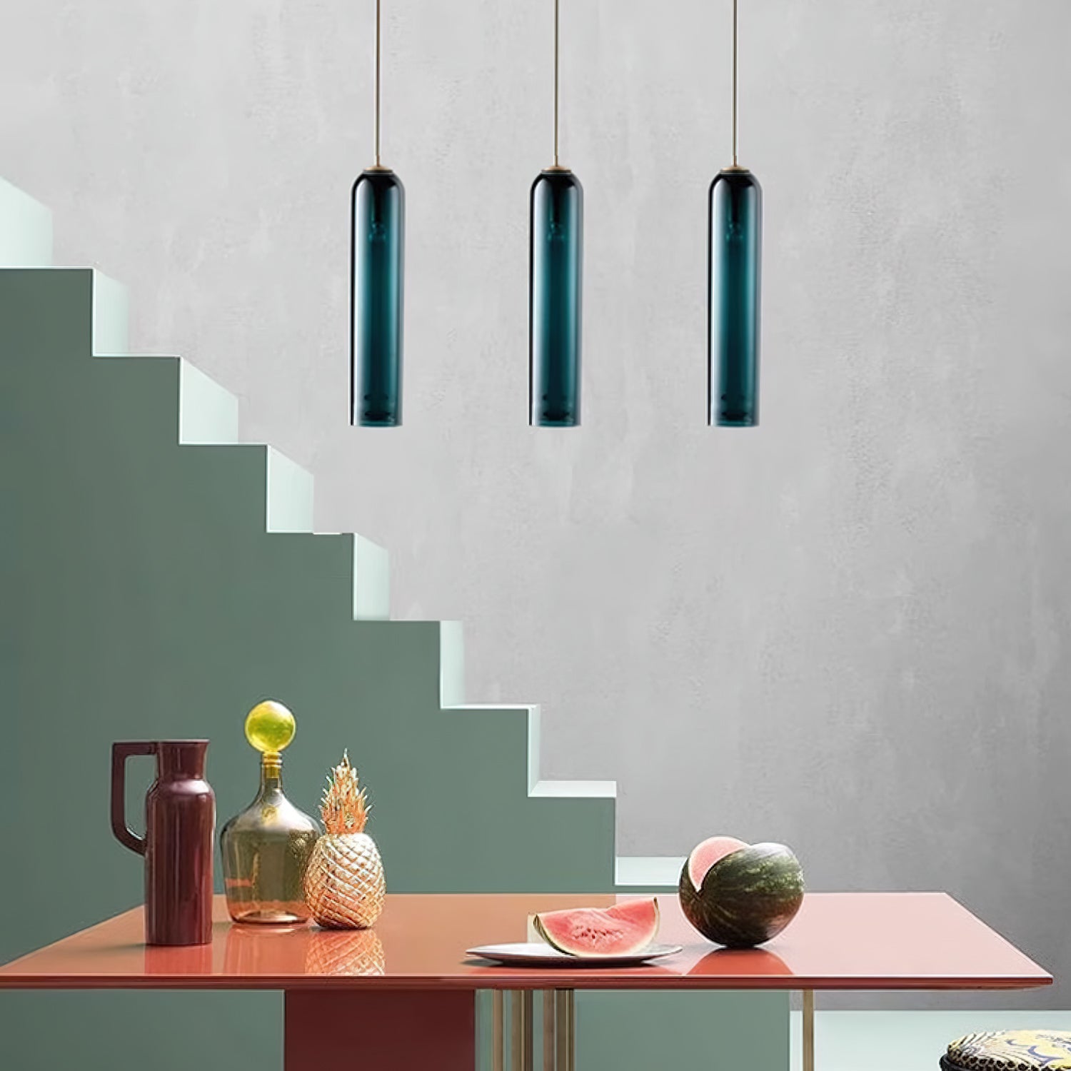 Long Tube Glass Pendant Light