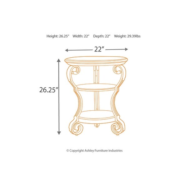 Nestor Medium Brown Chair Side End Table T517-7 Nestor Medium Brown Chair Side End Table