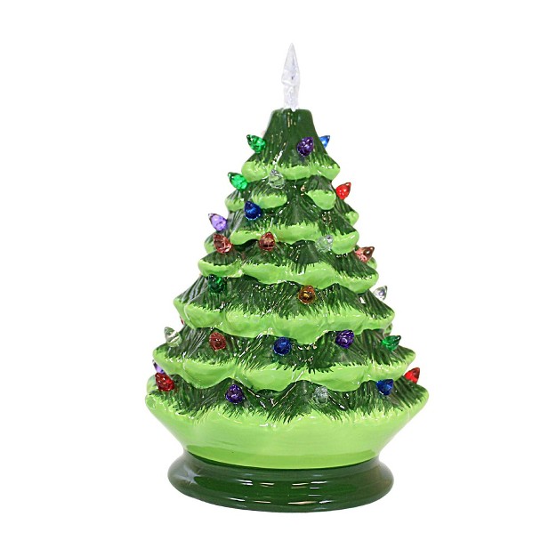 Roman Vintage Green Twinkle Tree One Led Tree 8 0 Inches Star Led Christmas Multi 135400 Ceramic Green