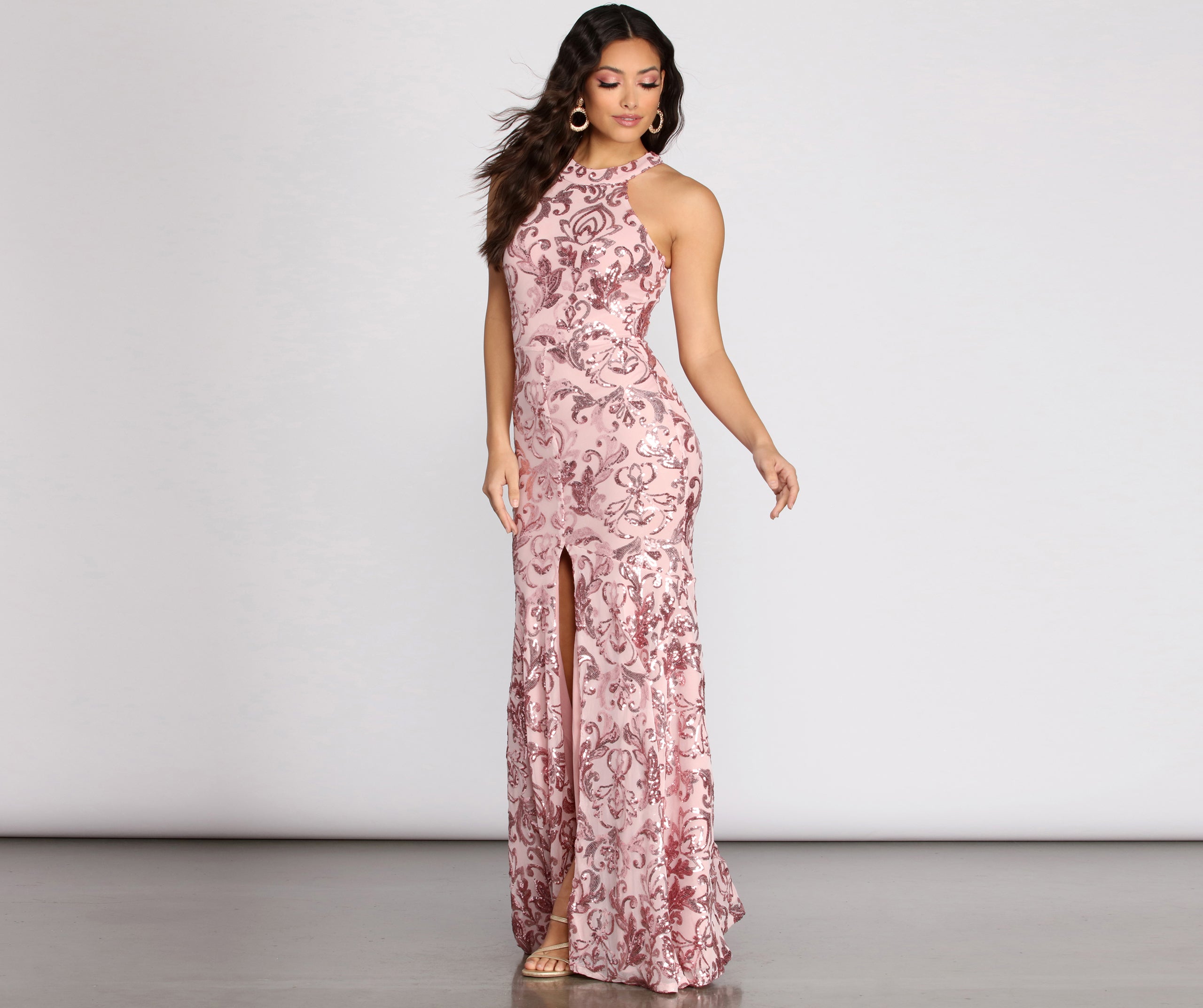 Bianca Sequin Scroll Mermaid Dress