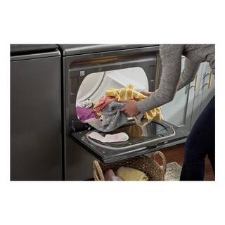 Whirlpool 7.4 cu. ft. 120-Volt Smart Chrome Shadow Gas Vented Dryer with a Hamper Door and Steam ENERGY STAR WGD7120HC