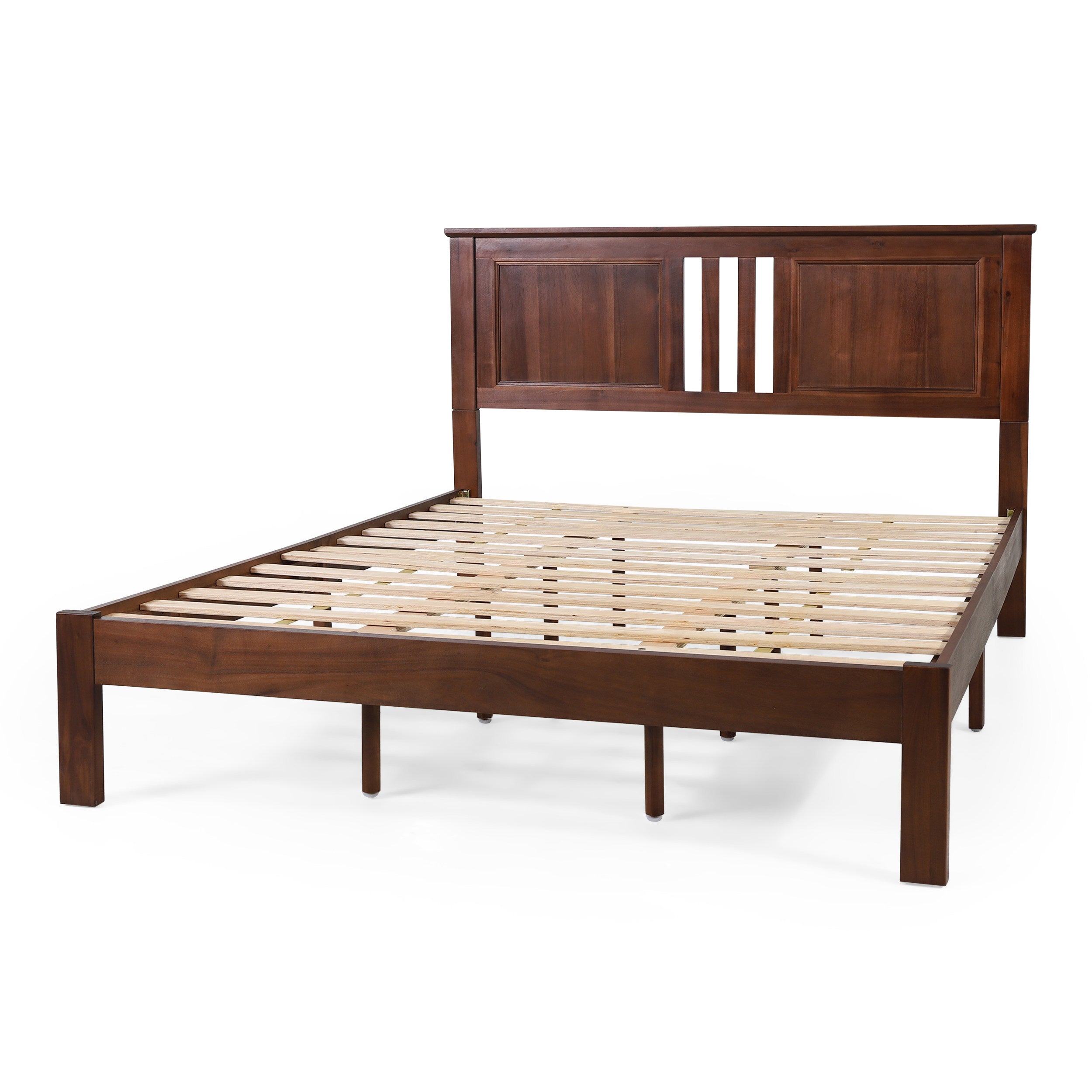 Kashtyn Modern Farmhouse Acacia Wood Queen Bed Platform