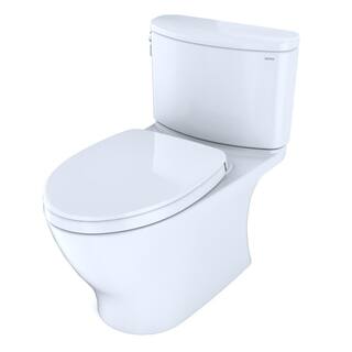 TOTO Nexus 2-Piece 1.28 GPF Single Flush Elongated ADA Comfort Height Toilet with CEFIONTECT in Cotton White Seat Included MS442124CEFG#01