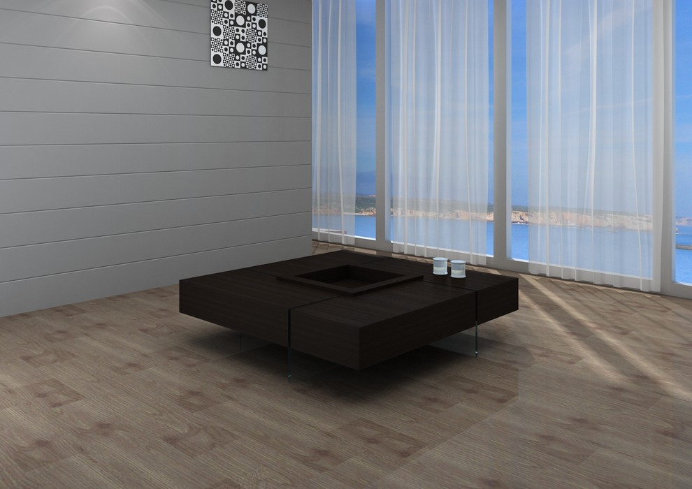 Wenge Finish MDF Coffee Table With 15mm Thick Glass Base  Wenge   Contemporary   Coffee Tables   by CII  Houzz