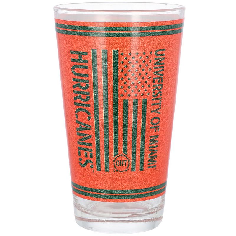 Miami Hurricanes 16oz. OHT Military Appreciation Pint Glass